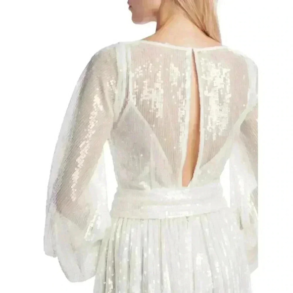 STAUD Womens Sequin Embellished Maxi Dress White Sz. XS - Picture 5 of 8